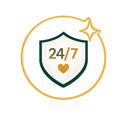24/7 care and monitoring icon